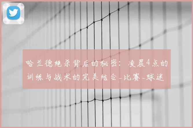 哈兰德绝杀背后的秘密:凌晨4点的训练与战术的完美结合_比赛_球迷_曼城