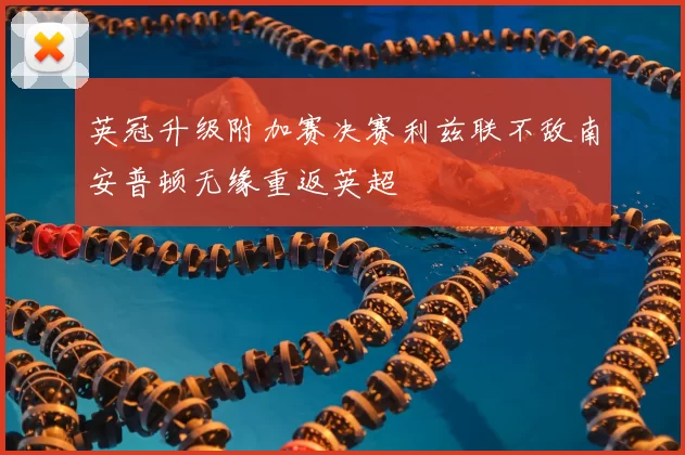 英冠升级附加赛决赛利兹联不敌南安普顿无缘重返英超